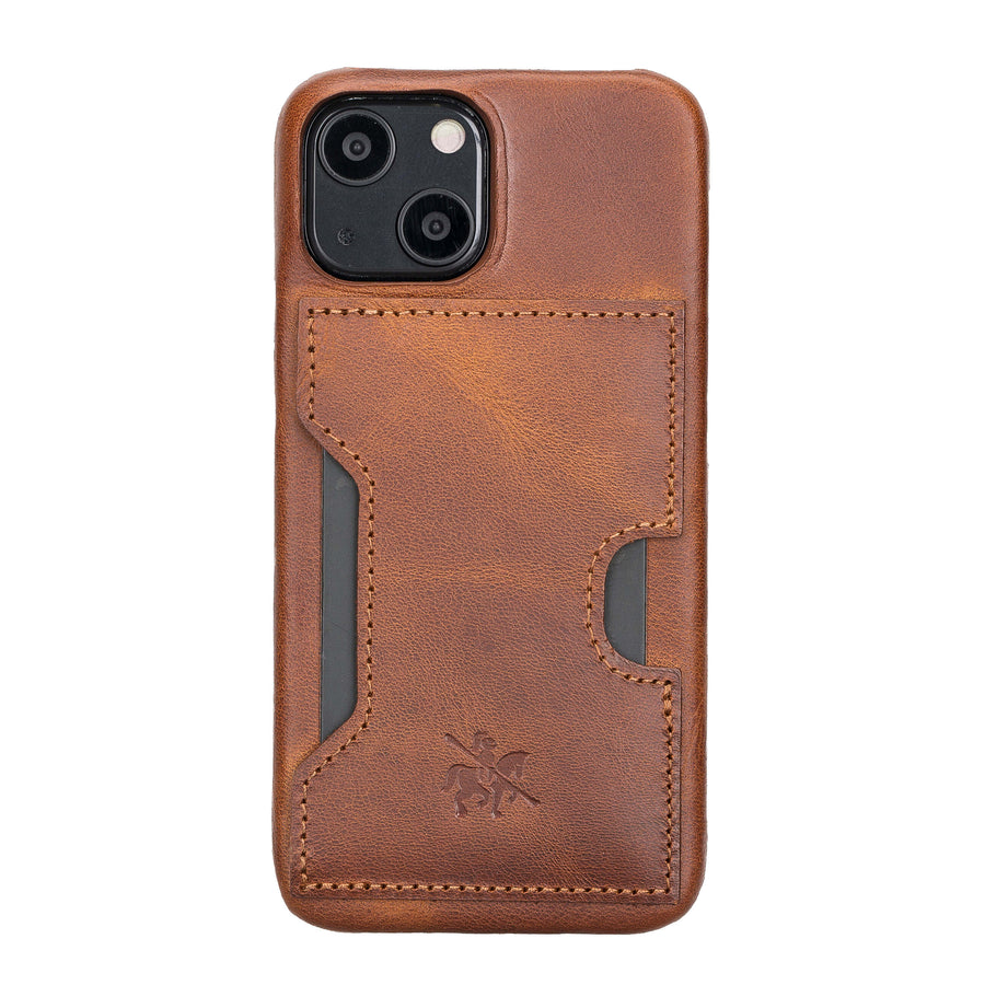 Florence Luxury Brown Leather iPhone 13 Mini Detachable Wallet Case with Card Holder & MagSafe - Venito - 5