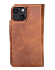 Florence Luxury Brown Leather iPhone 13 Mini Detachable Wallet Case with Card Holder & MagSafe - Venito - 8