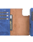 Florence Luxury Blue Leather iPhone 13 Mini Detachable Wallet Case with Card Holder & MagSafe - Venito - 3