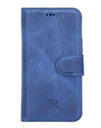 Florence Luxury Blue Leather iPhone 13 Mini Detachable Wallet Case with Card Holder & MagSafe - Venito - 7