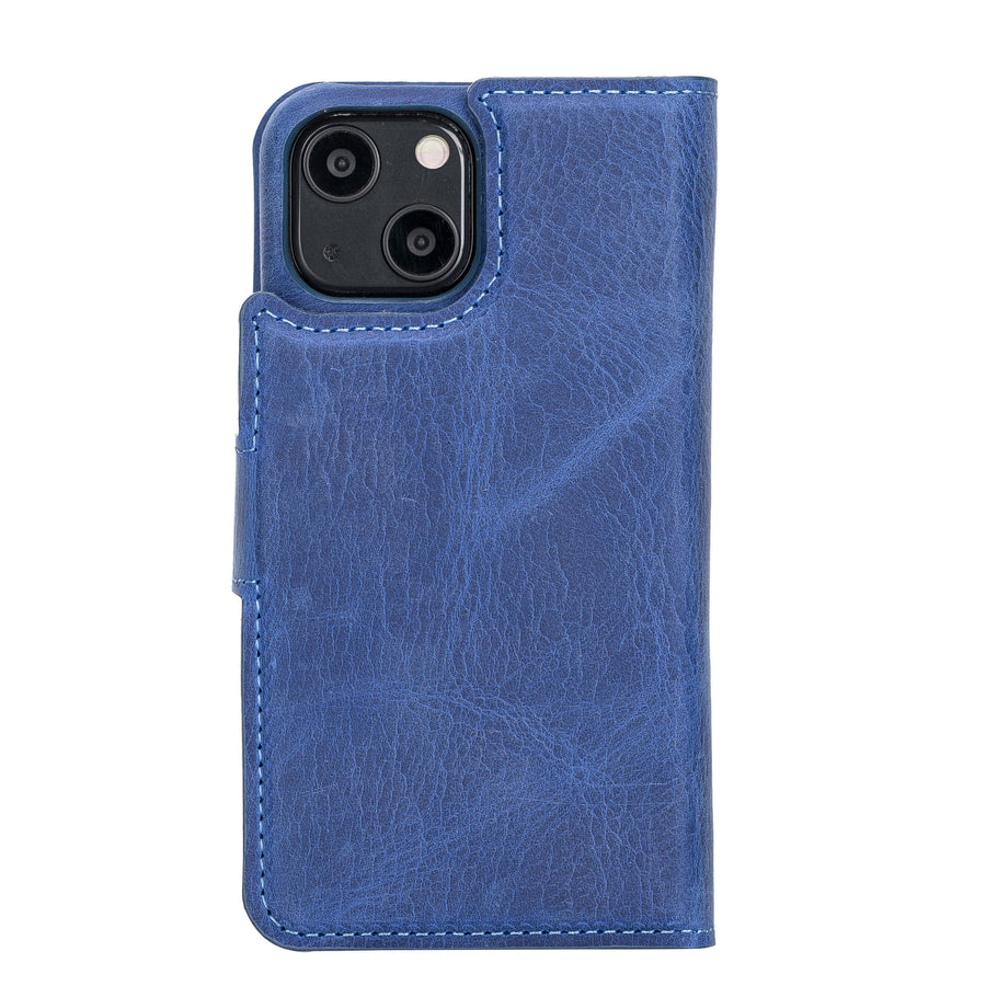 Florence Luxury Blue Leather iPhone 13 Mini Detachable Wallet Case with Card Holder & MagSafe - Venito - 8