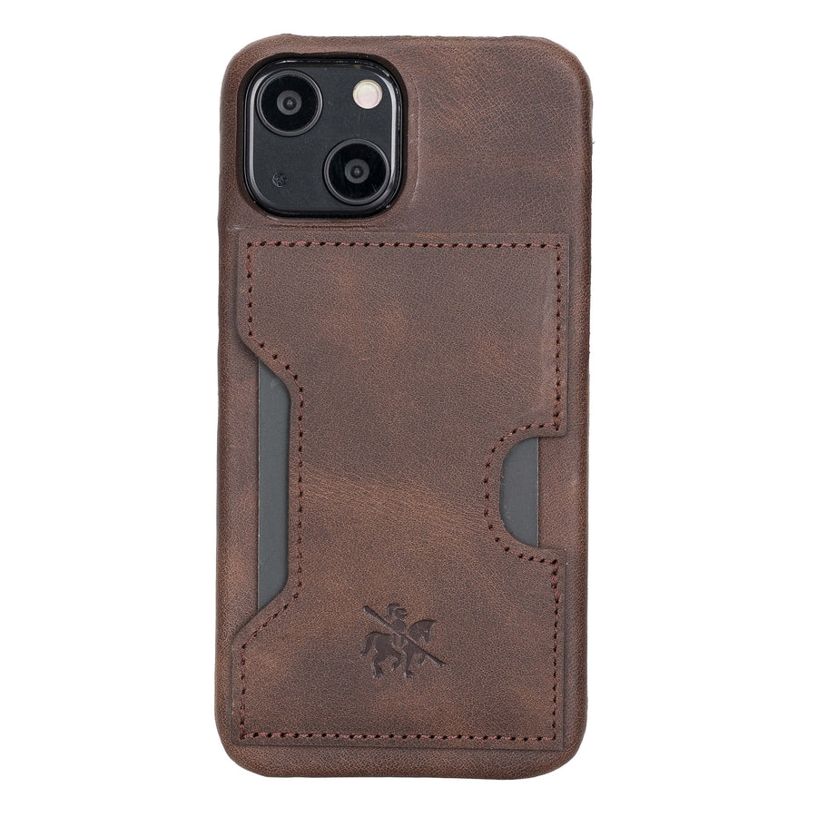 Florence Luxury Dark Brown Leather iPhone 13 Mini Detachable Wallet Case with Card Holder & MagSafe - Venito - 5