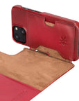 Florence Luxury Red Leather iPhone 13 Mini Detachable Wallet Case with Card Holder & MagSafe - Venito - 4