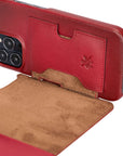 Florence Luxury Red Leather iPhone 13 Pro Max Detachable Wallet Case with Card Holder & MagSafe - Venito - 4