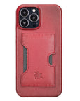 Florence Luxury Red Leather iPhone 13 Pro Max Detachable Wallet Case with Card Holder & MagSafe - Venito - 5