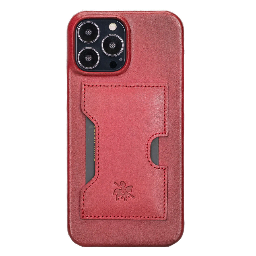 Florence Luxury Red Leather iPhone 13 Pro Max Detachable Wallet Case with Card Holder & MagSafe - Venito - 5