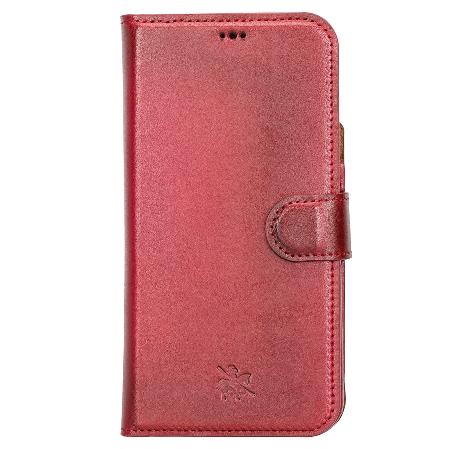 Florence Luxury Red Leather iPhone 13 Pro Max Detachable Wallet Case with Card Holder & MagSafe - Venito - 7
