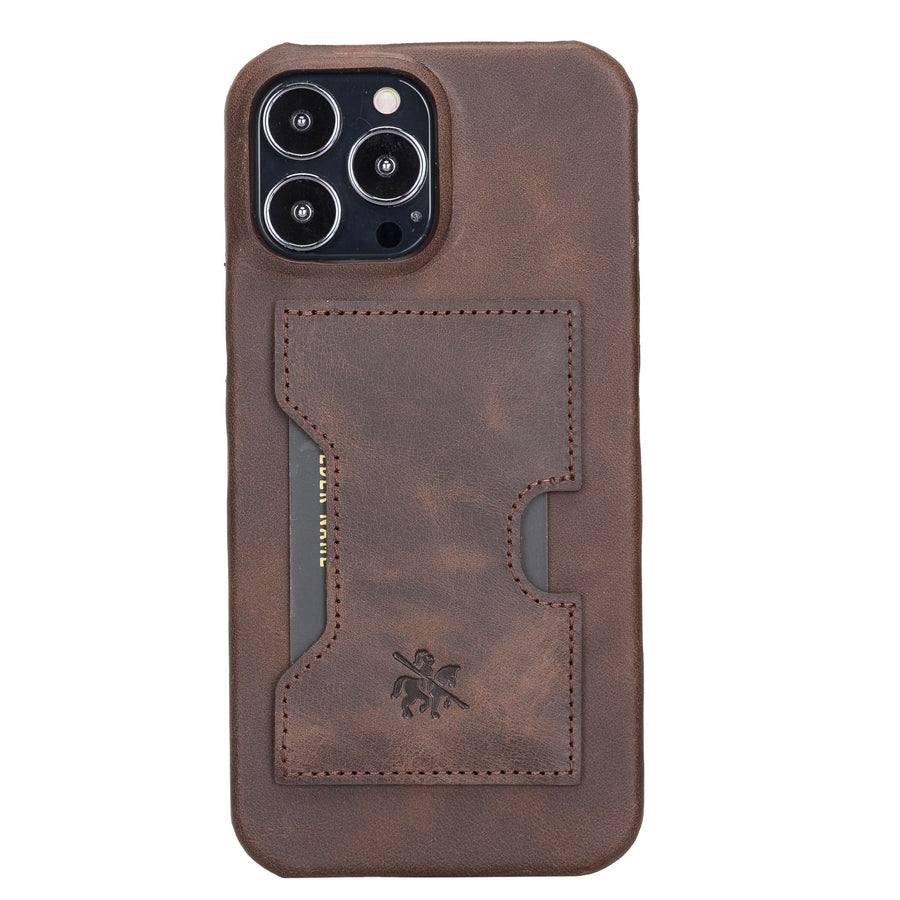 Florence Luxury Dark Brown Leather iPhone 13 Pro Max Detachable Wallet Case with Card Holder & MagSafe - Venito - 5