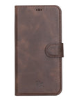 Florence Luxury Dark Brown Leather iPhone 13 Pro Max Detachable Wallet Case with Card Holder & MagSafe - Venito - 7