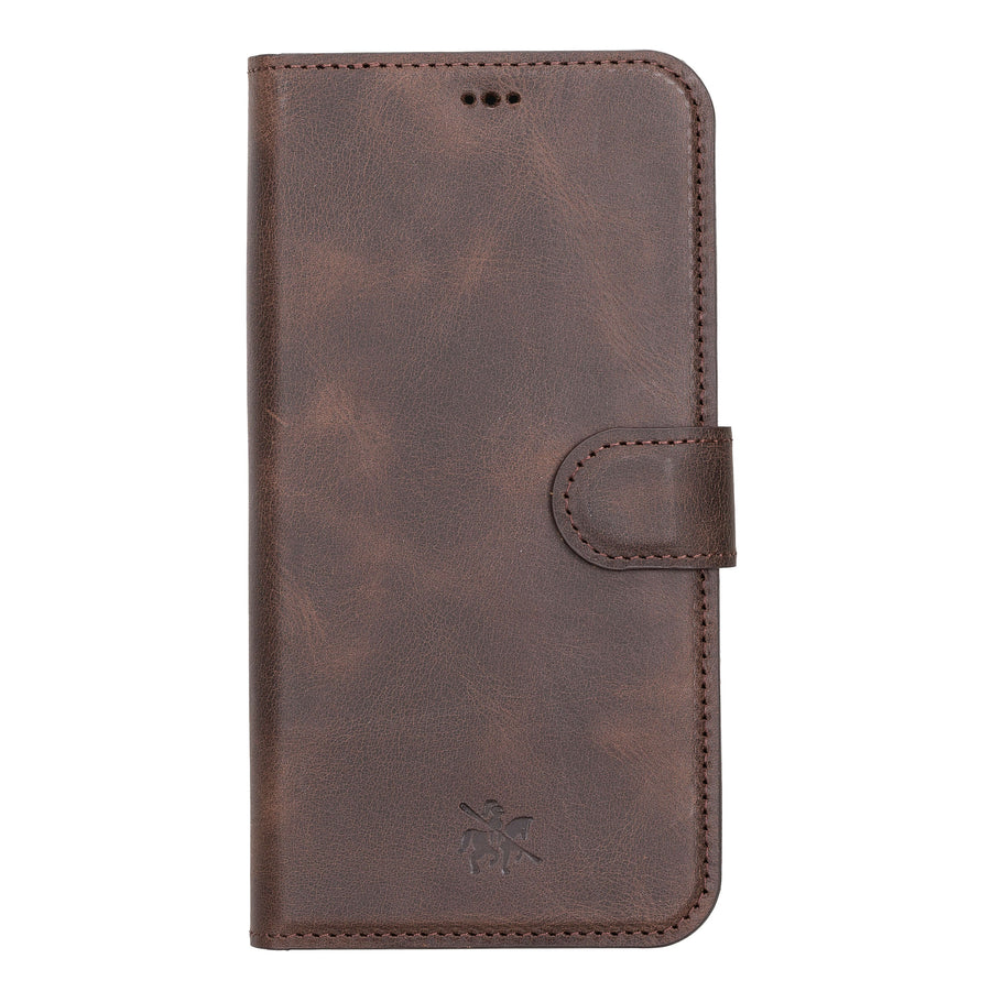 Florence Luxury Dark Brown Leather iPhone 13 Pro Max Detachable Wallet Case with Card Holder & MagSafe - Venito - 7