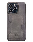 Florence Luxury Gray Leather iPhone 13 Pro Max Detachable Wallet Case with Card Holder & MagSafe - Venito - 5