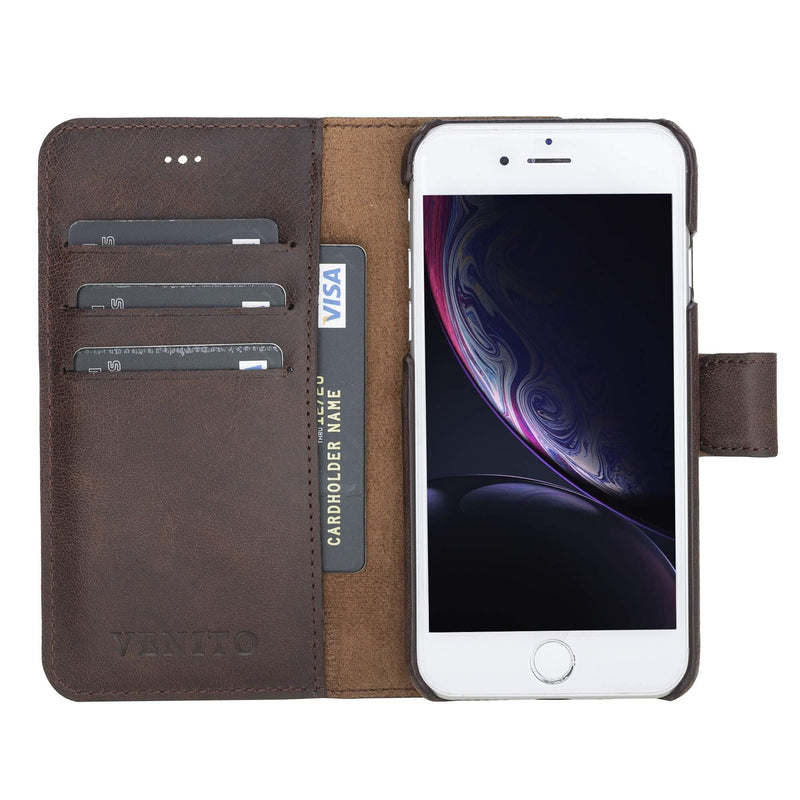 Luxury Dark Brown Leather iPhone 6 Detachable Wallet Case with Card Holder - Venito - 4
