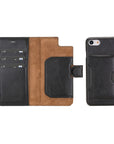 Luxury Rustic Black Leather iPhone 6 Detachable Wallet Case with Card Holder - Venito - 1