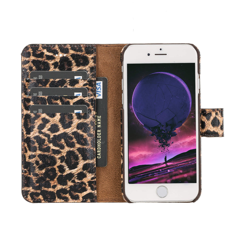 Luxury Leopard Print Leather iPhone 7 Detachable Wallet Case with Card Holder - Venito - 4