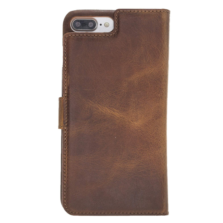 Luxury Brown Leather iPhone 7 Plus Detachable Wallet Case with Card Holder - Venito - 7