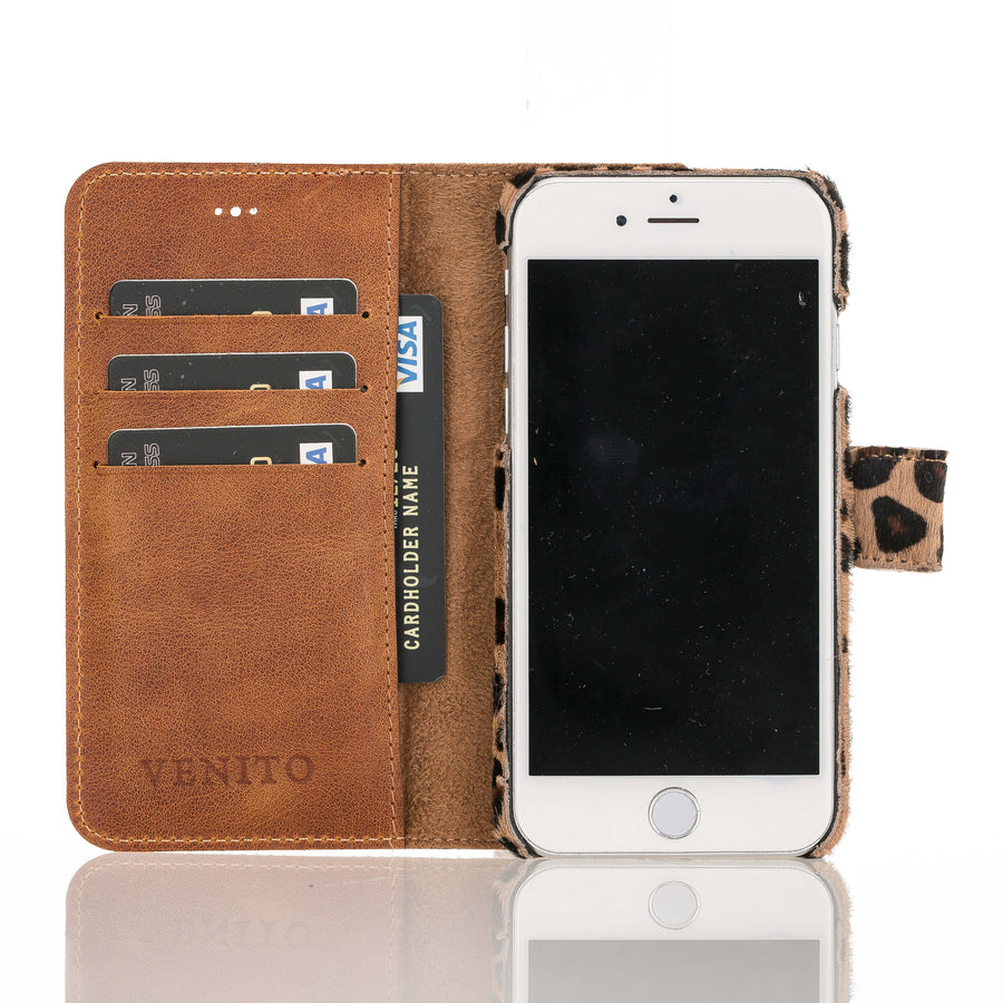 Luxury Leopard Leather iPhone 8 Detachable Wallet Case with Card Holder - Venito - 4