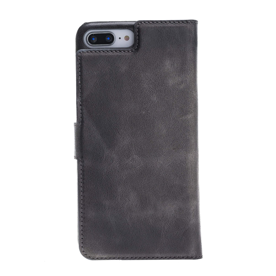 Luxury Gray Leather iPhone 8 Plus Detachable Wallet Case with Card Holder - Venito - 8