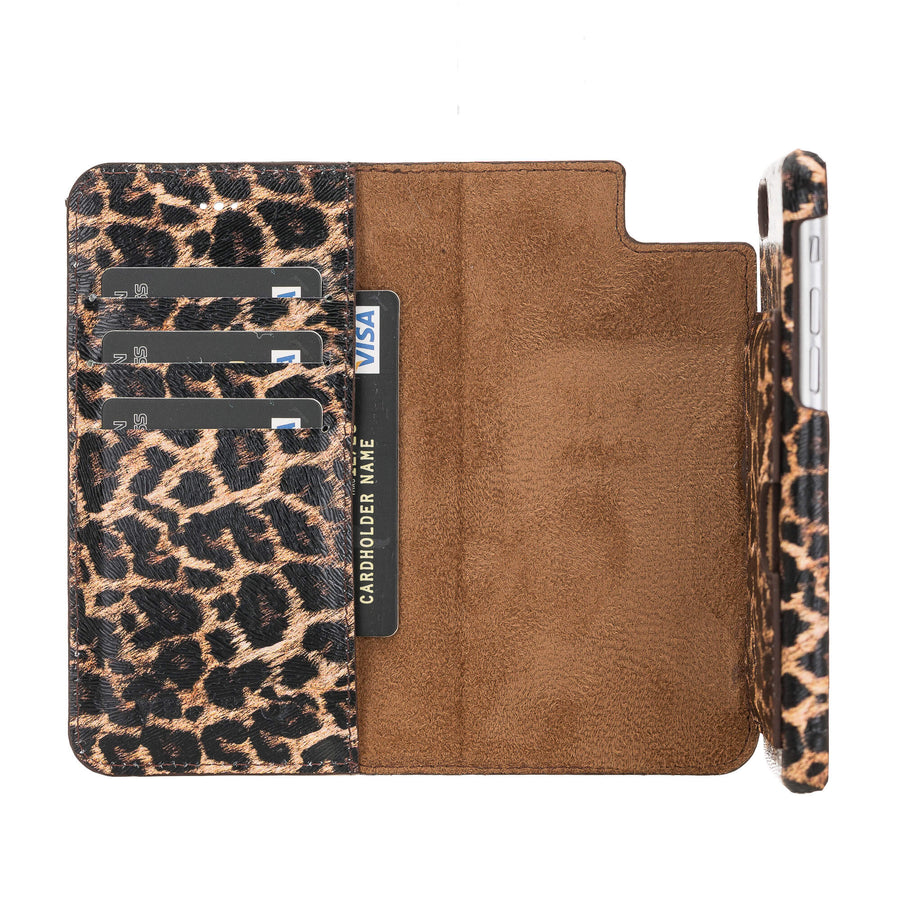 Luxury Leopard Print Leather iPhone SE 2020 Detachable Wallet Case with Card Holder - Venito - 2