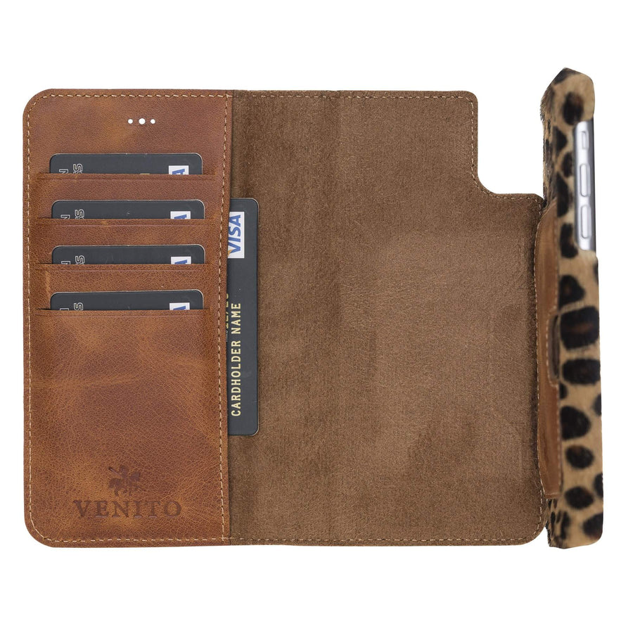 Luxury Leopard Leather iPhone XR Detachable Wallet Case with Card Holder - Venito - 2