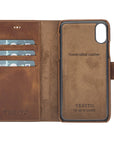 Luxury Brown Leather iPhone XS Detachable Wallet Case with Card Holder - Venito - 3
