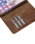 Luxury Brown Leather iPhone XS Detachable Wallet Case with Card Holder - Venito - 5
