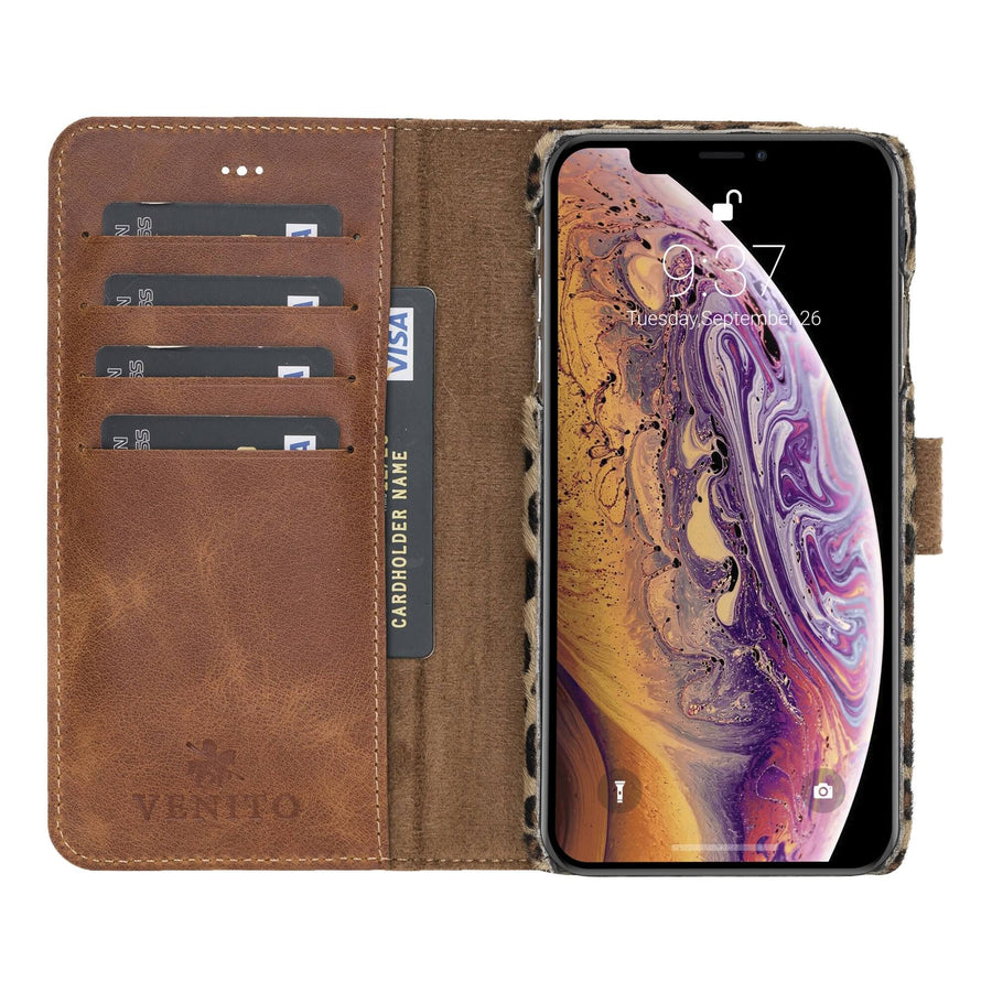 Luxury Leopard Leather iPhone XS Max Detachable Wallet Case with Card Holder - Venito - 3