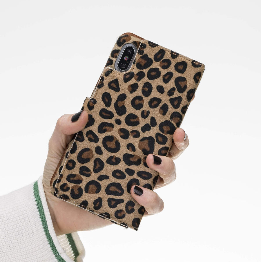 Luxury Leopard Leather iPhone XS Max Detachable Wallet Case with Card Holder - Venito - 10