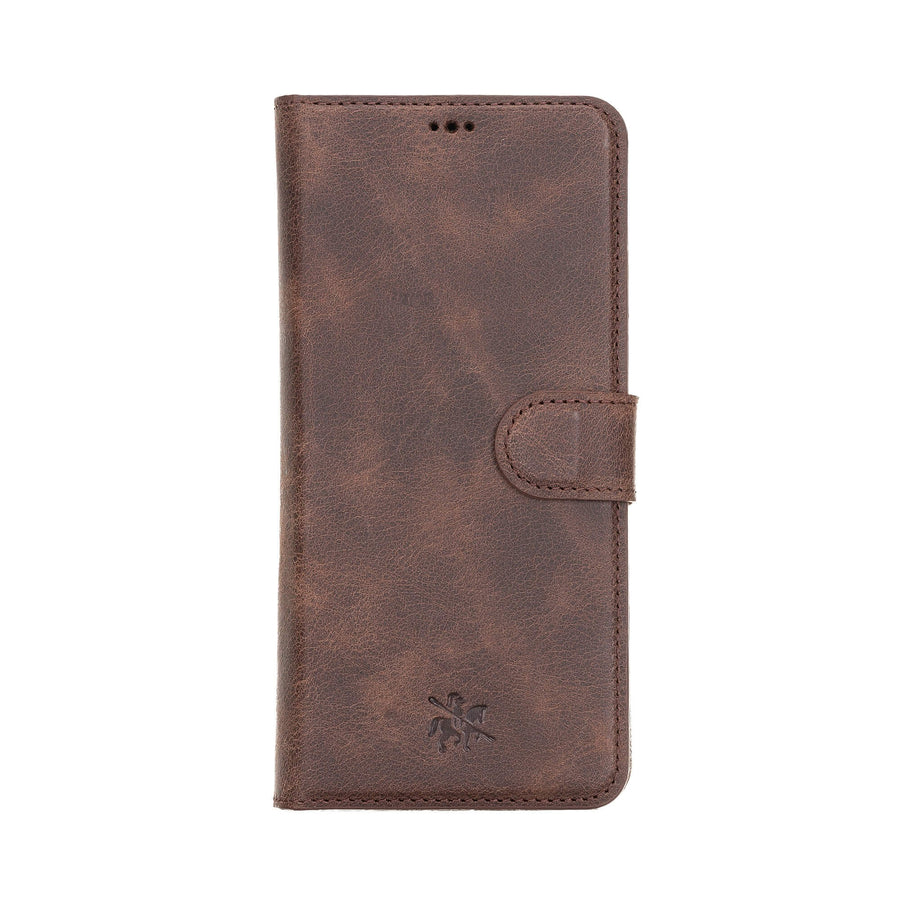 Luxury Dark Brown Leather Samsung Galaxy S21 Plus Detachable Wallet Case with Card Holder - Venito - 6