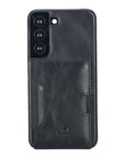 LLuxury Black Leather Samsung Galaxy S22 Detachable Wallet Case with Card Holder - Venito - 5