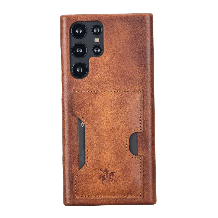 Luxury Brown Leather Samsung Galaxy S22 Ultra Detachable Wallet Case with Card Holder - Venito - 5