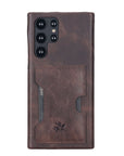 Luxury Dark Brown Leather Samsung Galaxy S22 Utra Wallet Case with Card Holder - Venito - 5