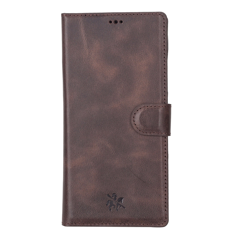 Luxury Dark Brown Leather Samsung Galaxy S22 Utra Wallet Case with Card Holder - Venito - 8