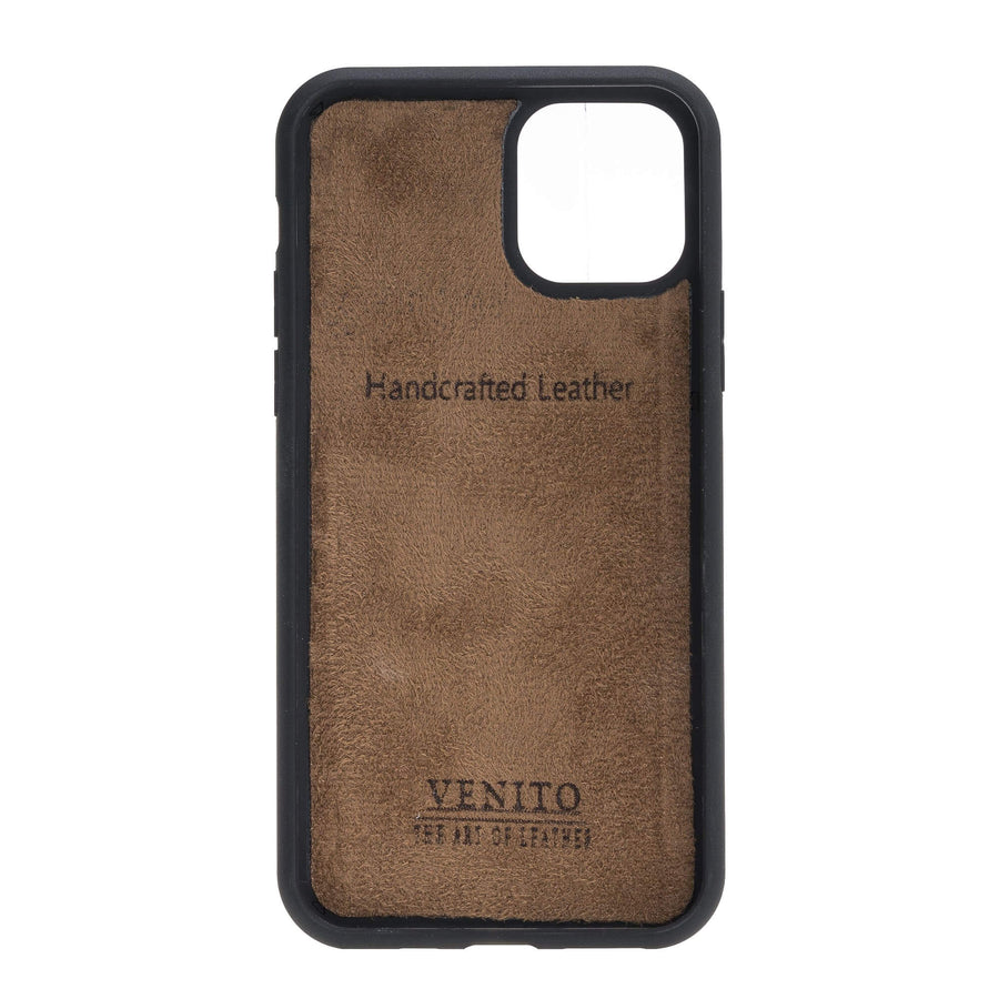 Luxury Dark Brown Leather iPhone 11 Snap-On Case - Venito – 4