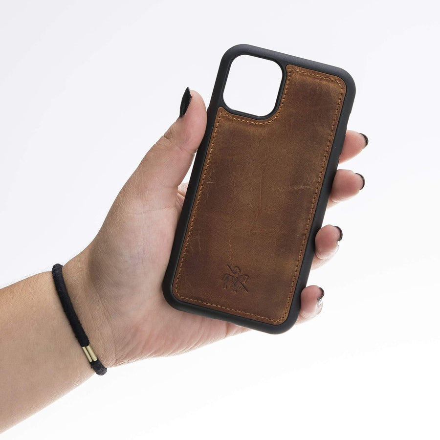 Luxury Brown Leather iPhone 11 Pro Snap-On Case - Venito – 2