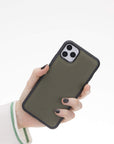 Luxury Midnight Green Leather iPhone 11 Pro Max Snap-On Case - Venito – 2