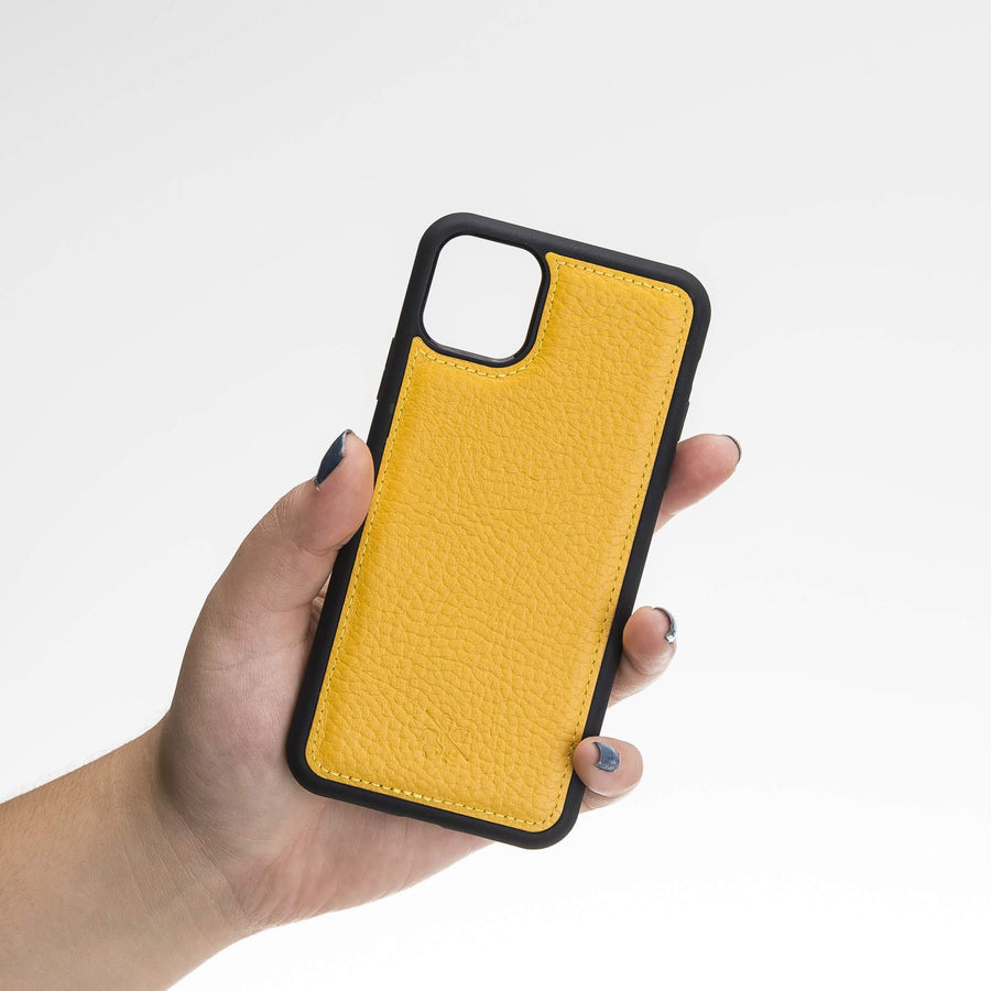 Luxury Yellow Leather iPhone 11 Pro Max Snap-On Case - Venito – 2