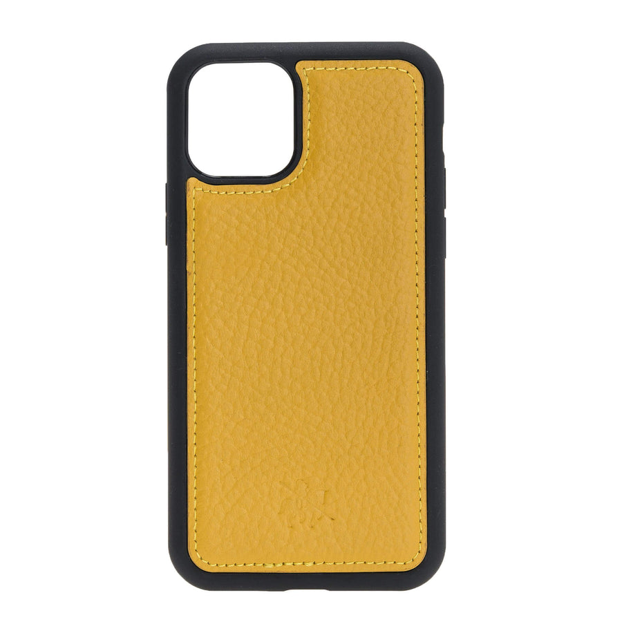 Luxury Yellow Leather iPhone 11 Pro Snap-On Case - Venito – 1