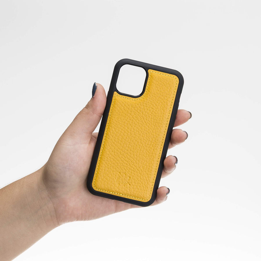 Luxury Yellow Leather iPhone 11 Pro Snap-On Case - Venito – 2
