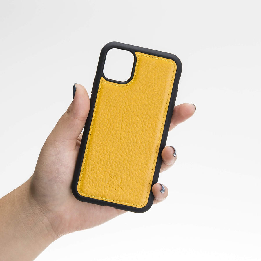 Luxury Yellow Leather iPhone 11 Snap-On Case - Venito – 2