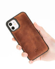 Luxury Brown Leather iPhone 12 Snap-On Case with MagSafe - Venito – 2