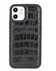 Luxury Black Crocodile Leather iPhone 12 Snap-On Case with MagSafe - Venito – 1
