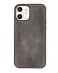 Luxury Gray Leather iPhone 12 Snap-On Case with MagSafe - Venito – 1