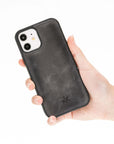 Luxury Gray Leather iPhone 12 Snap-On Case with MagSafe - Venito – 2