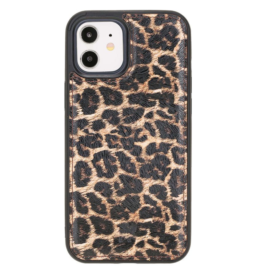 Luxury Leopard Print Leather iPhone 12 Snap-On Case with MagSafe - Venito – 1