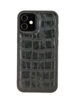  Luxury Black Crocodile Leather iPhone 12 Mini Snap-On Case with MagSafe - Venito – 1