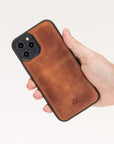 Luxury Brown Leather iPhone 12 Pro Snap-On Case with MagSafe - Venito – 2