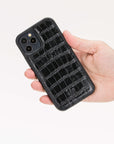 Luxury Black Crocodile Leather iPhone 12 Pro Snap-On Case with MagSafe - Venito – 2