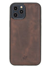 Luxury Dark Brown Leather iPhone 12 Pro Snap-On Case with MagSafe - Venito – 1