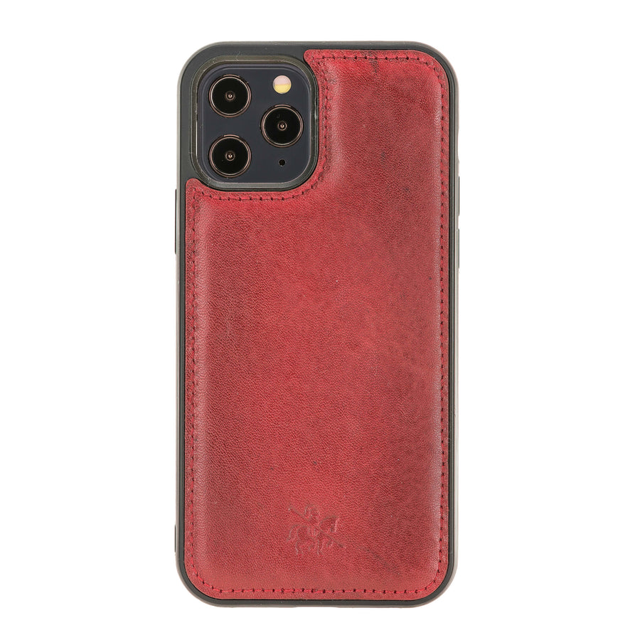 Luxury Red Leather iPhone 12 Pro Max Snap-On Case with MagSafe - Venito – 1