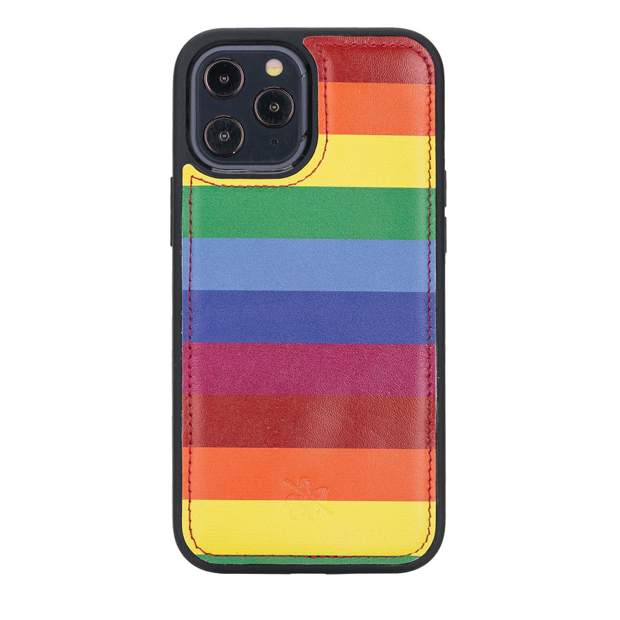 Luxury Rainbow Leather iPhone 12 Pro Max Snap-On Case with MagSafe - Venito – 1